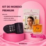 Kit de Ingreso Premium Barreau: estuche con 118 muestras de fragancias, díptico de venta, lista de precios 2026 y perfume de 50 ml de regalo